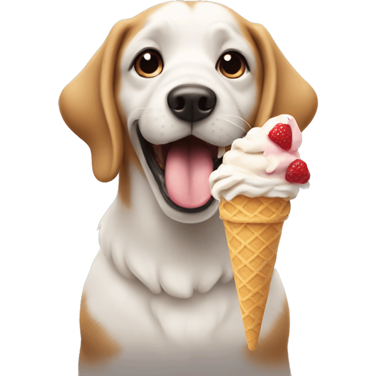 Dog eating ice cream  emoji