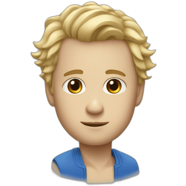 Homme yeux bleu et cheveux blond emoji