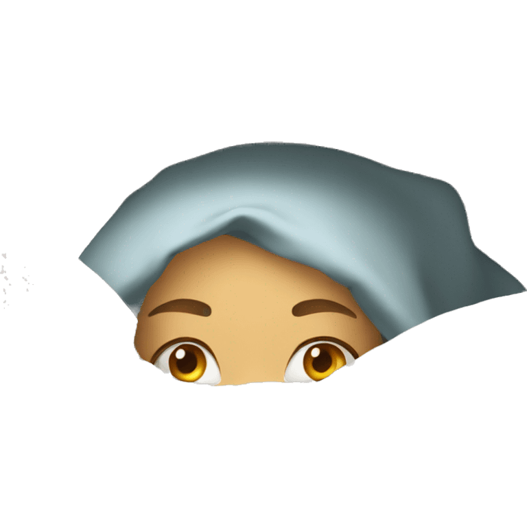 Woman hiding under a bed emoji