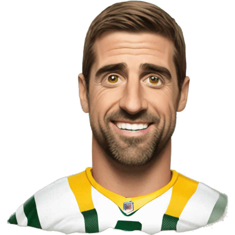 Aaron Rodgers on a beach  emoji