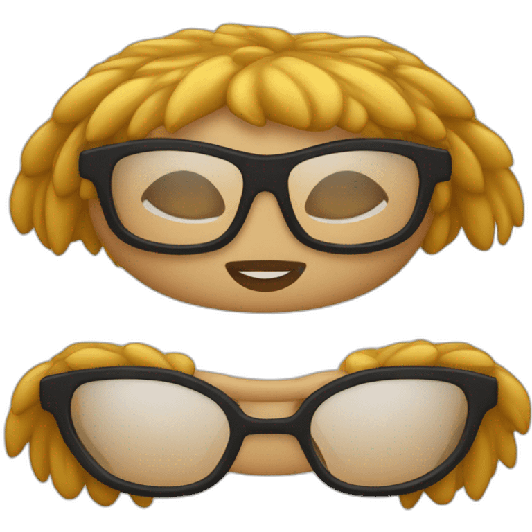 Wonderwan Chica piel blanca, pelo negro, pelo liso, gafas emoji