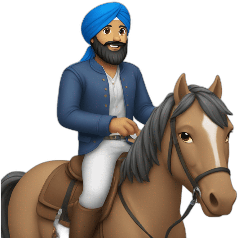 a sikh guy riding a horse emoji