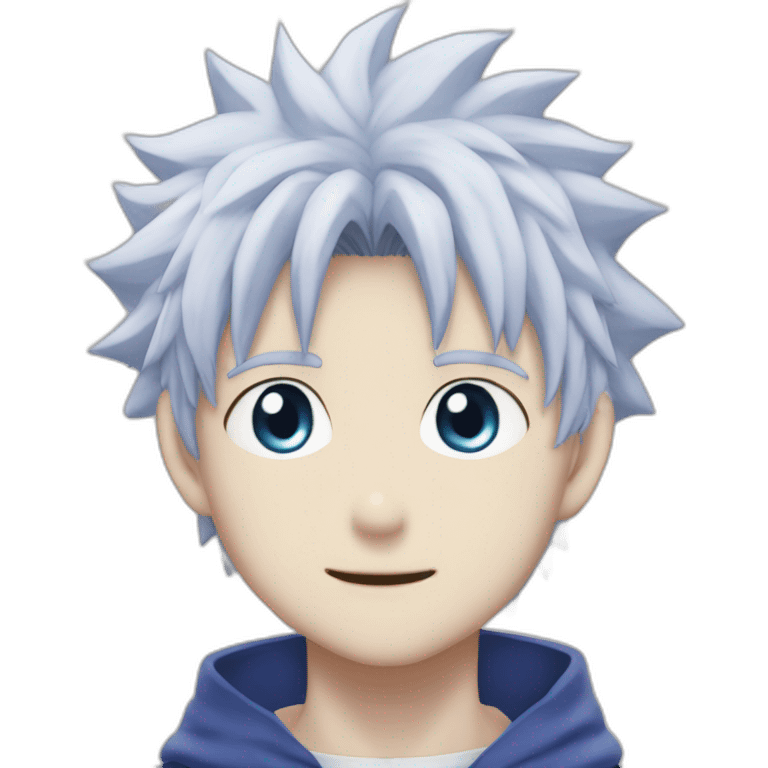 make me killua zoldick from hunter x hunter with blue eyes emoji