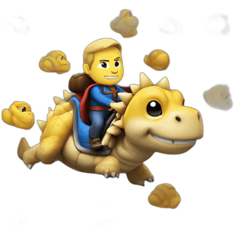 Vladimir Poutine riding a koopa emoji