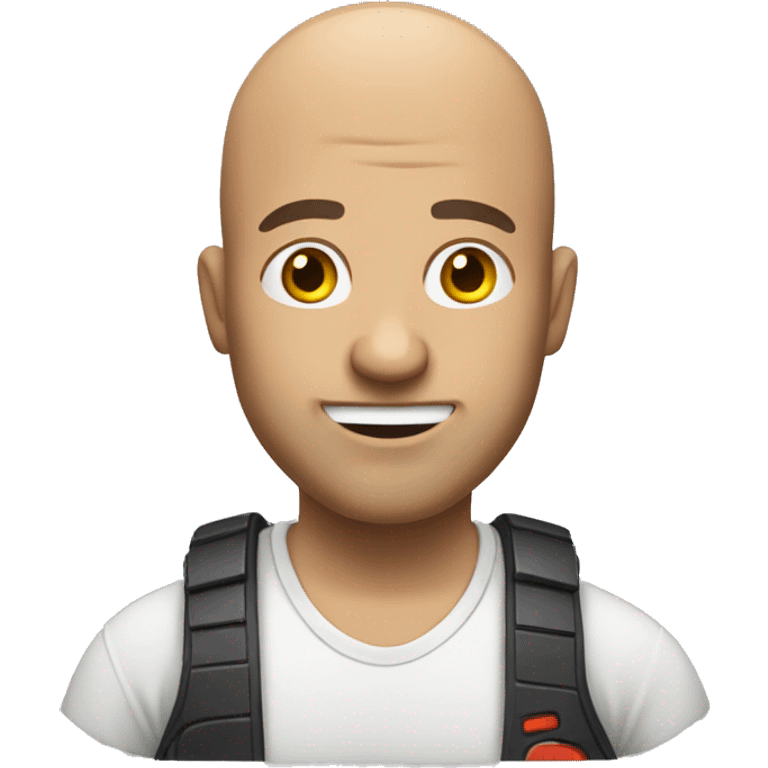 A bald guy playing video games  emoji