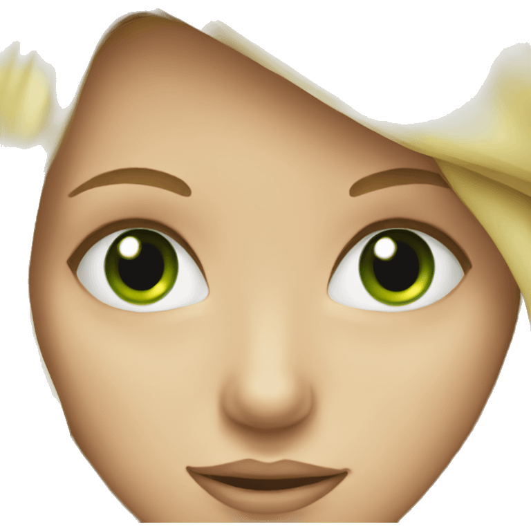 Blonde girl, green eyes emoji