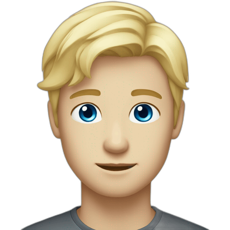 Blond hair blue eyes young male face emoji