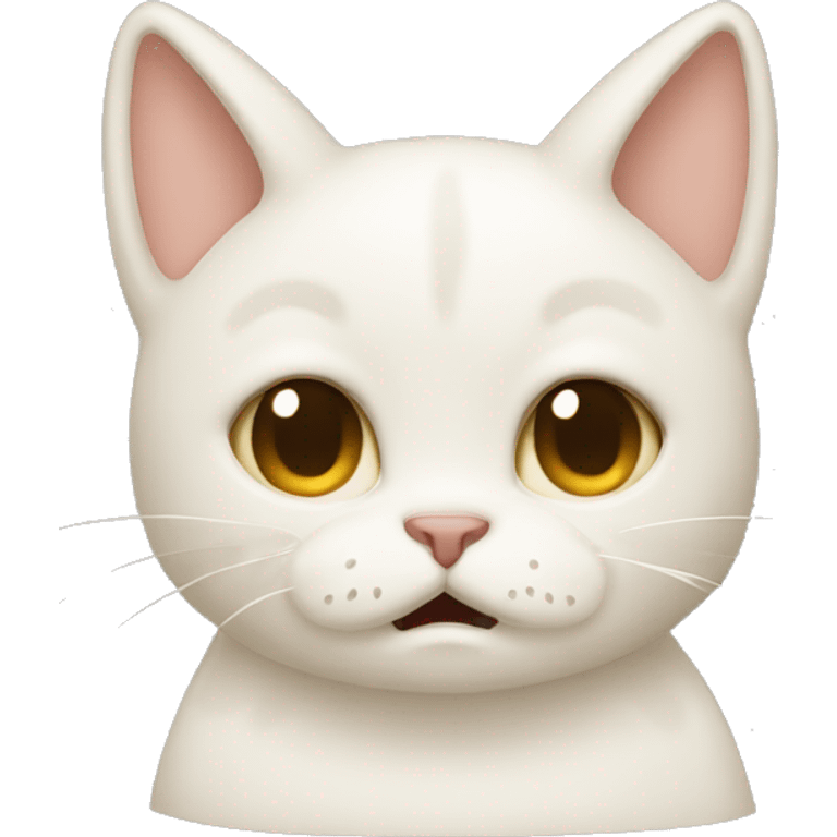 sad cat crying creme white emoji