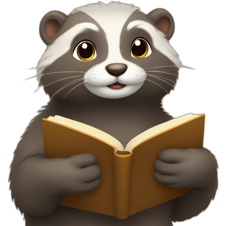 a mink reading a book emoji