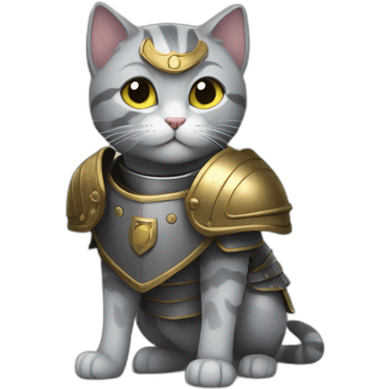 grey cat with armor emoji