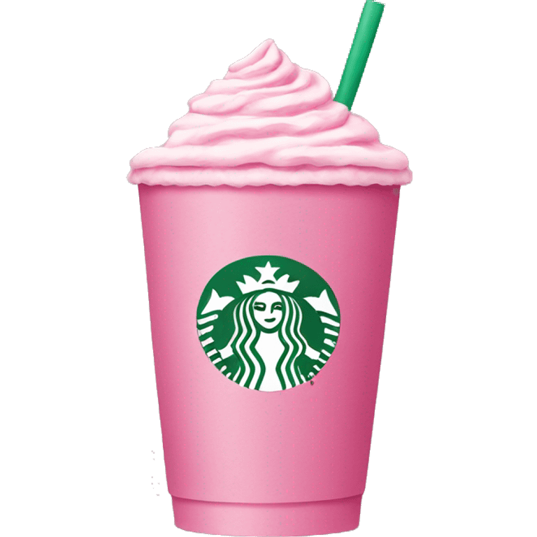 Pink Starbucks with an bow emoji