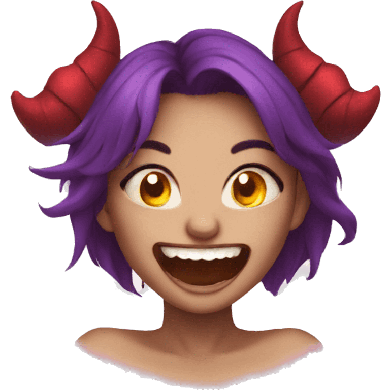 Demon girl laught emoji