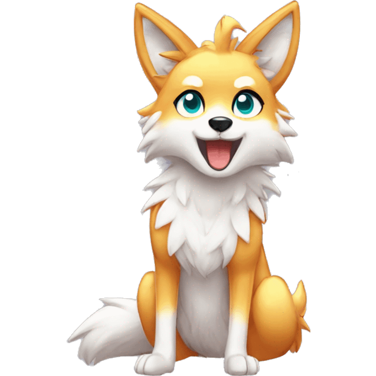 Colorful Shiny Fionbri-Falvie-sparkle-wolf-sona full body emoji