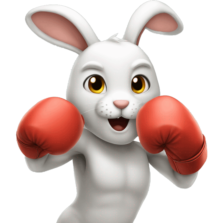 Rabbit boxing emoji