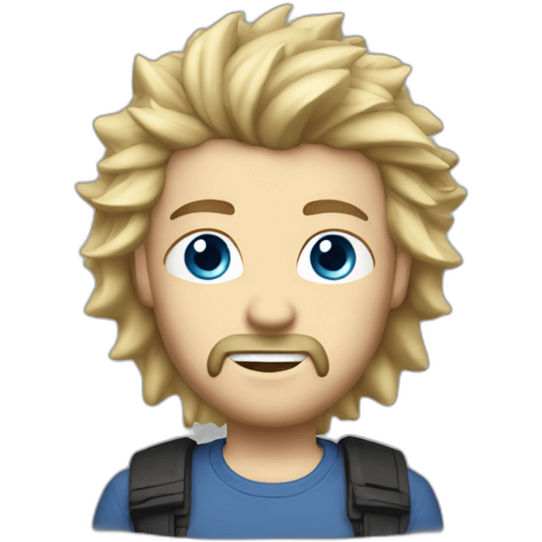 Blonde hair blue eyes goatee spiked hair emoji