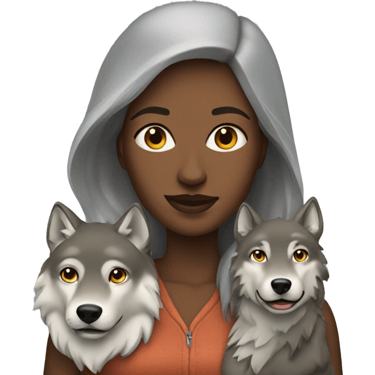 Woman With Wolf  emoji