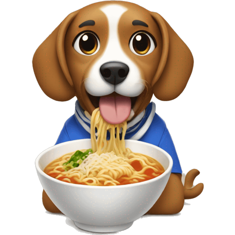 dog eating ramen emoji