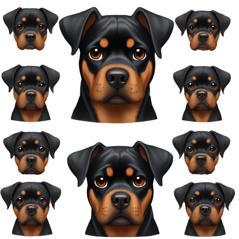 Doberman pug Rottweiler cropped ears pricked ears emoji