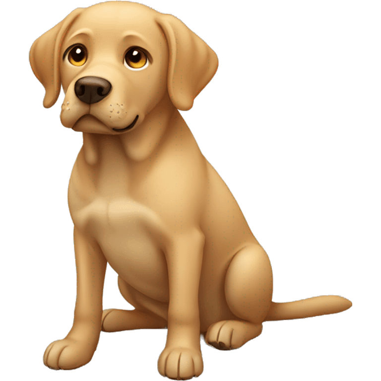 Light brown Labrador dog with sleepy gesture emoji