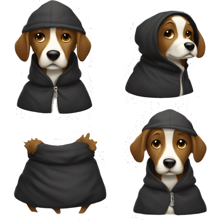 Un gros chien avec un manteau noir de mafi emoji