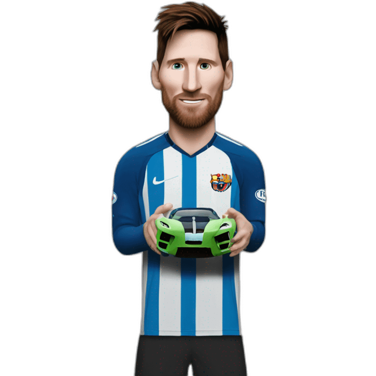 messi with his bugatti emoji