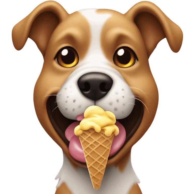 dog eating icecream emoji