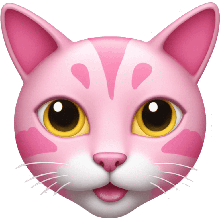 pink cat with hearts around it emoji