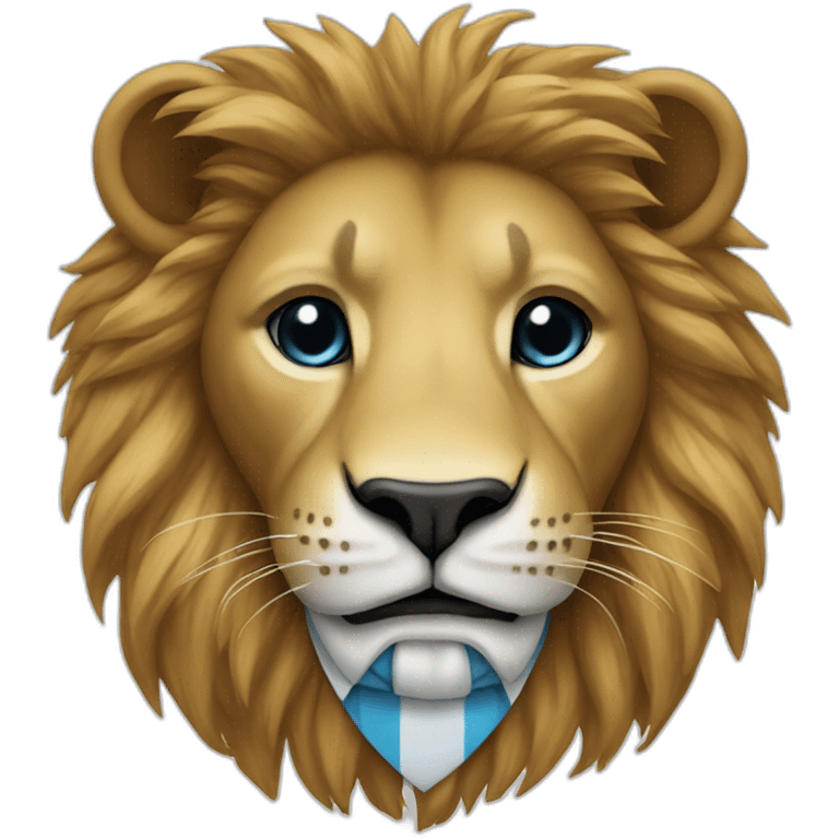 lion wearing a suit and a flag of argentina emoji