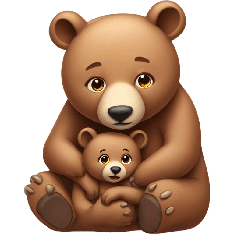 Mother bear and baby cub  emoji