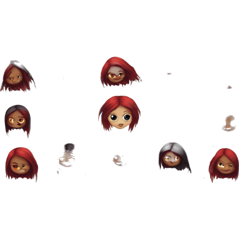 Goth girl with red long hair  emoji