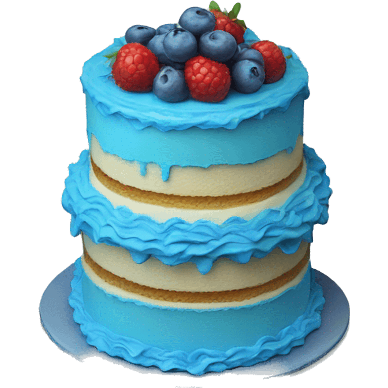 Realistic blue layered cake emoji