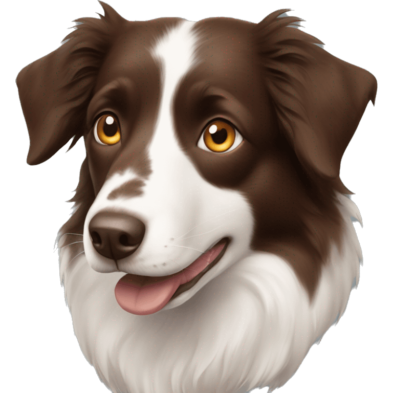 brown border collie with Heterochromia emoji