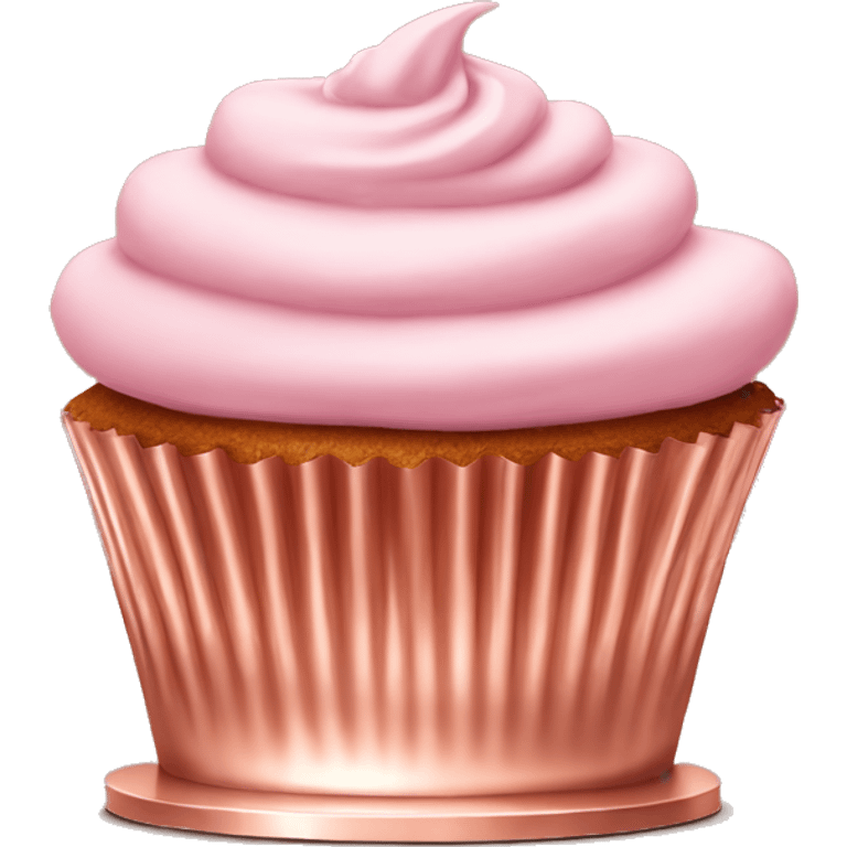 Realistic isolated empty rose gold cupcake stand. emoji