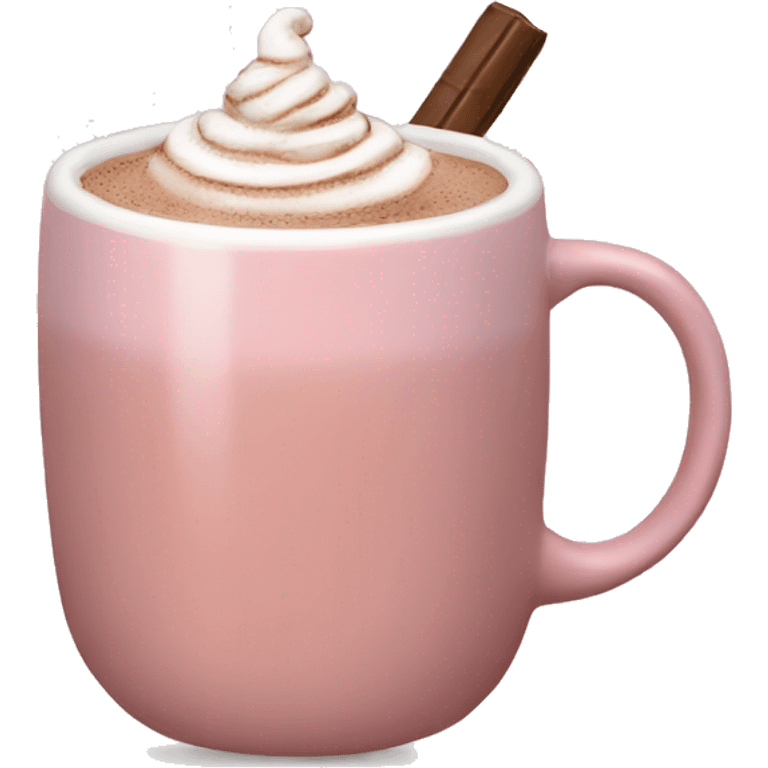 Light pink mug of hot chocolate  emoji