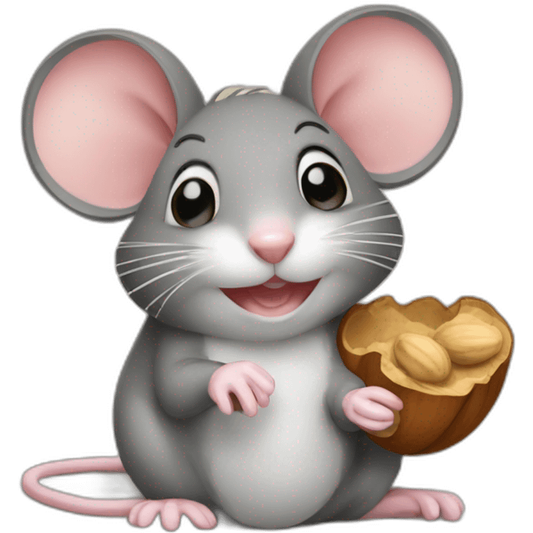 Mouse with nut emoji