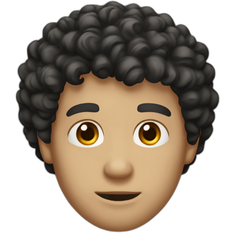 middle age man informal cloth tanned short black curly hair black eyes emoji