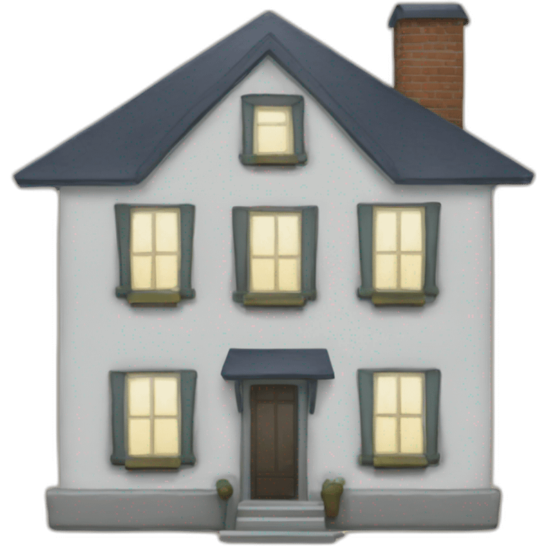 A draw of a 2D house composed with the Letter LMS emoji