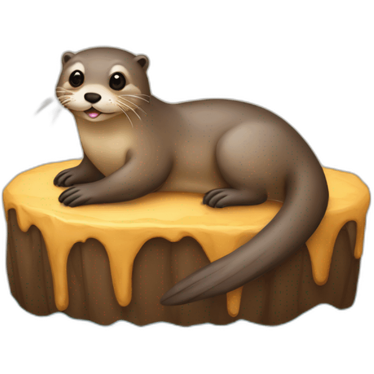 Loutre sur une tortu emoji