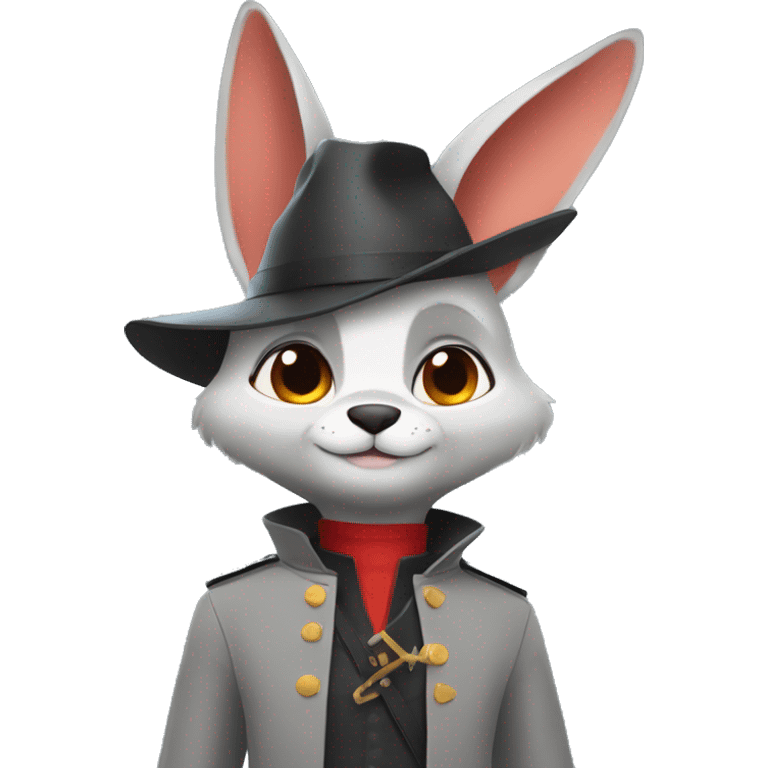 Coneja gris y zorro rojo humanizados de Zootopia. emoji