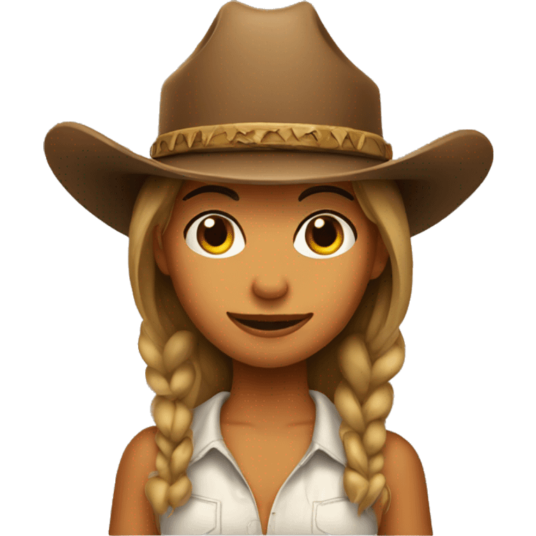 high girl with cowboy hat emoji