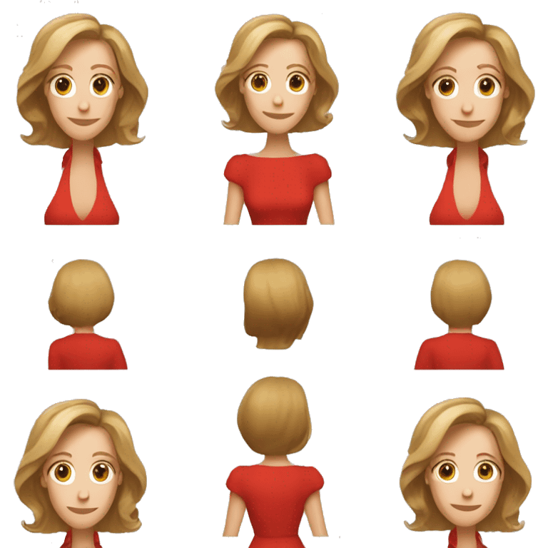 Felicity Huffman in red dress emoji