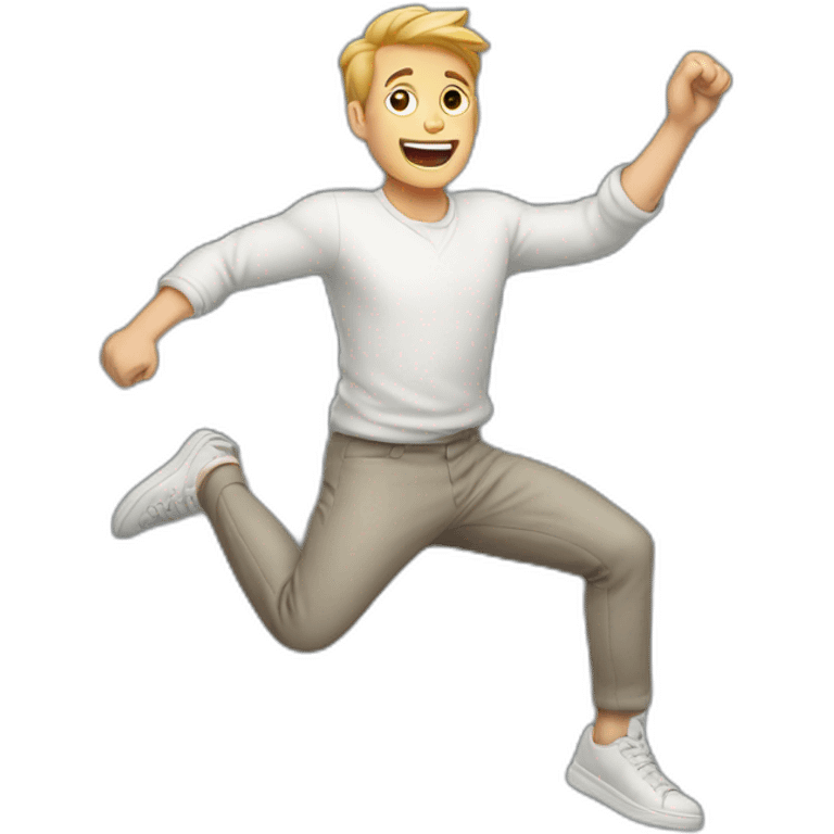 full length white man jump emoji