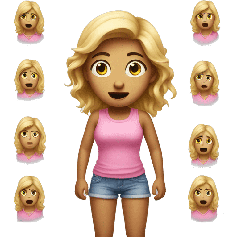 Confused girl in pink shorts emoji