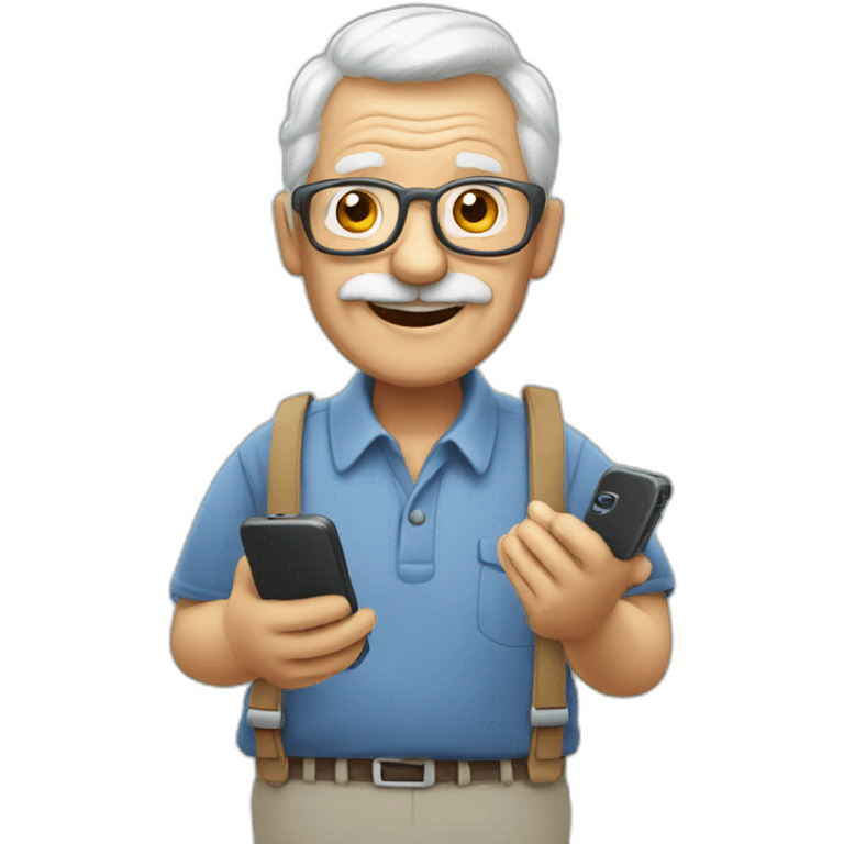 Grandpa with phone  emoji