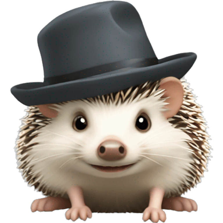 Cute hedgehog in a hat emoji