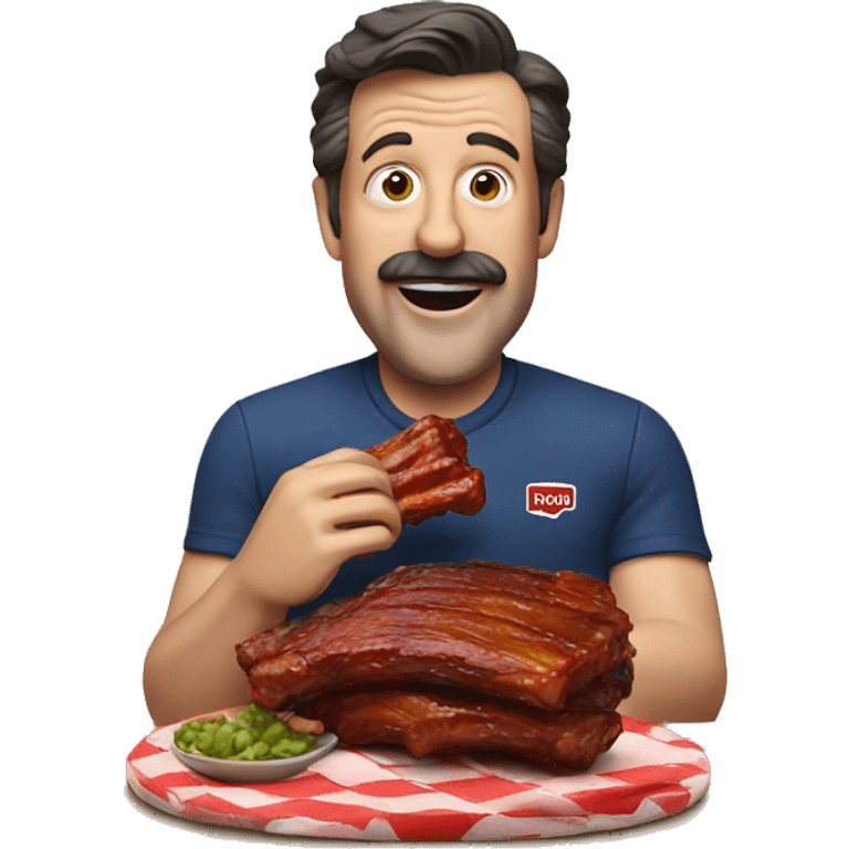 Ted lasso eating bbq ribs emoji