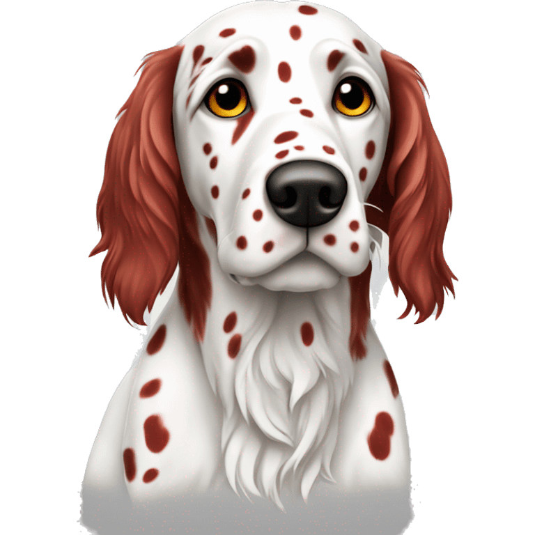 luellen setter dog white with red spots  emoji