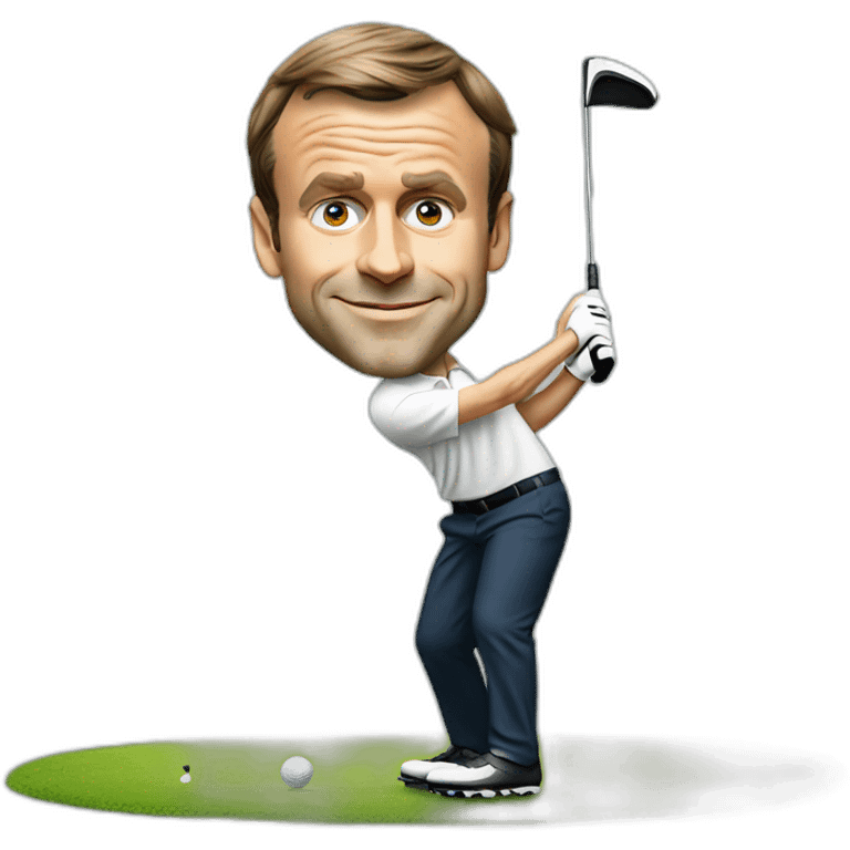 emmanuel macron playing golf emoji