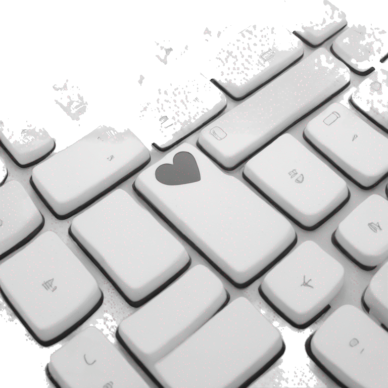 computer keyboard in a white heart emoji