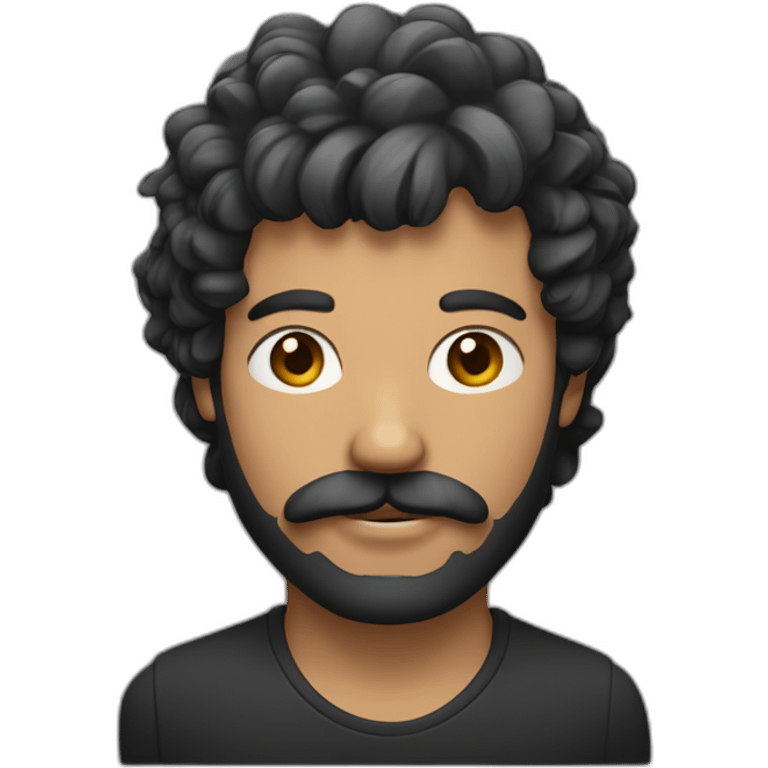 Un homme avec des cheveux noir,frange sur le coté et une moustache carrée emoji